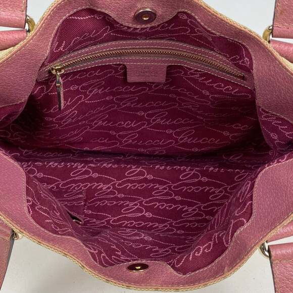 Gucci GG pattern tote bag, shoulder handbag, canvas, pink and beige, 163288, ... - Picture 8 of 8